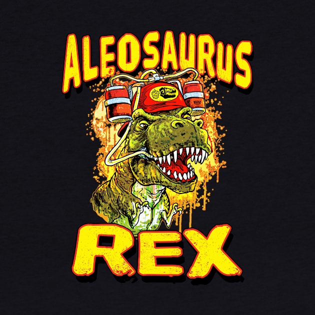 Allosaurus Rex Beer Drinking Dino by Mudge